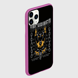Чехол iPhone 11 Pro матовый Доберман-Пинчер, цвет: 3D-фиолетовый — фото 2