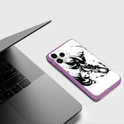 Чехол iPhone 11 Pro матовый SONIC BLACK СОНИК, цвет: 3D-фиолетовый — фото 2
