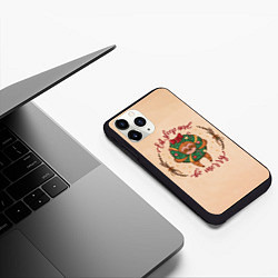 Чехол iPhone 11 Pro матовый Ленивец отмечает Новый год, цвет: 3D-черный — фото 2