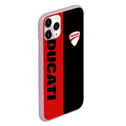 Чехол iPhone 11 Pro матовый DUCATI BLACK RED BACKGROUND, цвет: 3D-розовый — фото 2