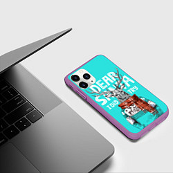 Чехол iPhone 11 Pro матовый Олень в свитере с оленями, цвет: 3D-фиолетовый — фото 2