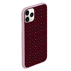 Чехол iPhone 11 Pro матовый Knitted Texture, цвет: 3D-розовый — фото 2