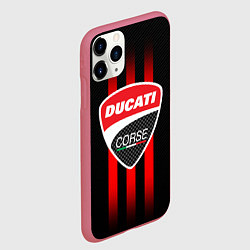 Чехол iPhone 11 Pro матовый DUCATI CARBON LOGO ITALY CONCERN, цвет: 3D-малиновый — фото 2