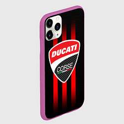 Чехол iPhone 11 Pro матовый DUCATI CARBON LOGO ITALY CONCERN, цвет: 3D-фиолетовый — фото 2