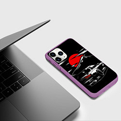 Чехол iPhone 11 Pro матовый MAZDA RX 7 Мазда при свете красной луны, цвет: 3D-фиолетовый — фото 2