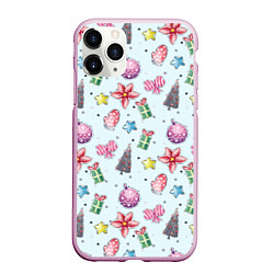 Чехол iPhone 11 Pro матовый Good New Year Spirit, цвет: 3D-розовый