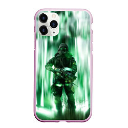 Чехол iPhone 11 Pro матовый Chernobylite Человек в противогазе наготове, цвет: 3D-розовый