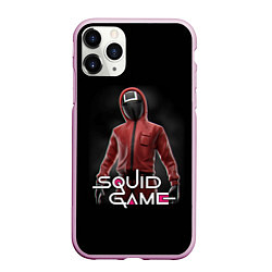 Чехол iPhone 11 Pro матовый ИГРА В КАЛЬМАРА СТРАЖ КВАДРАТ, цвет: 3D-розовый