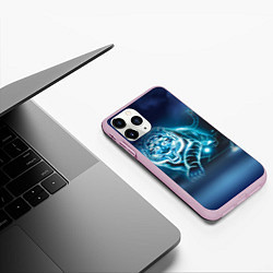 Чехол iPhone 11 Pro матовый Молниеносный тигр, цвет: 3D-розовый — фото 2