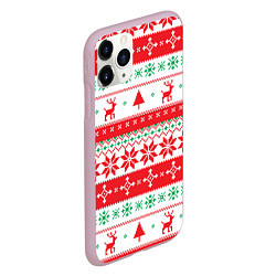 Чехол iPhone 11 Pro матовый Christmas Deer, цвет: 3D-розовый — фото 2