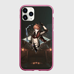 Чехол iPhone 11 Pro матовый Тарталья Чайлд в примогеме, цвет: 3D-малиновый