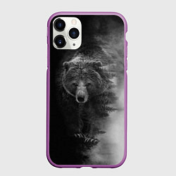 Чехол iPhone 11 Pro матовый EVIL BEAR, цвет: 3D-фиолетовый