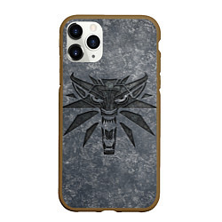 Чехол iPhone 11 Pro матовый THE WITCHER LOGO STONE, цвет: 3D-коричневый