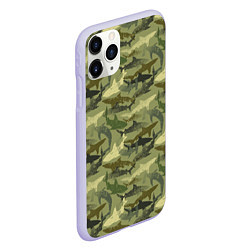 Чехол iPhone 11 Pro матовый Камуфляж из Акул, цвет: 3D-светло-сиреневый — фото 2