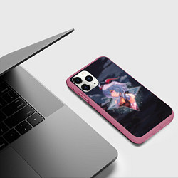 Чехол iPhone 11 Pro матовый Гань Юй в примогеме, цвет: 3D-малиновый — фото 2