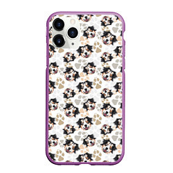 Чехол iPhone 11 Pro матовый Собака Австралийская Овчарка, цвет: 3D-фиолетовый