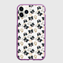Чехол iPhone 11 Pro матовый Бордер Колли, цвет: 3D-фиолетовый