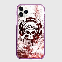 Чехол iPhone 11 Pro матовый Трафальгар Ло Пираты сердца Весёлый Роджер, цвет: 3D-фиолетовый