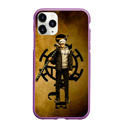 Чехол iPhone 11 Pro матовый Трафальгар Ло One Piece c нодати, цвет: 3D-фиолетовый