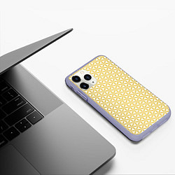 Чехол iPhone 11 Pro матовый Цветок Жизни золото, цвет: 3D-светло-сиреневый — фото 2