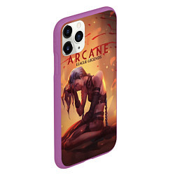 Чехол iPhone 11 Pro матовый Arcane: League of Legends Jinx, цвет: 3D-фиолетовый — фото 2