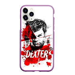 Чехол iPhone 11 Pro матовый Декстер Морган портрет, цвет: 3D-фиолетовый