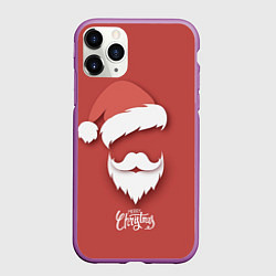Чехол iPhone 11 Pro матовый Merry Christmas Счастливого Рождества, цвет: 3D-фиолетовый