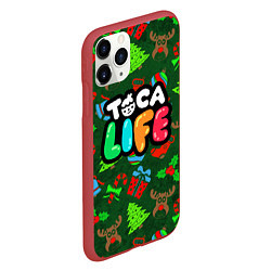Чехол iPhone 11 Pro матовый Toca Boca New Year, цвет: 3D-красный — фото 2