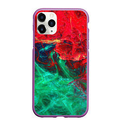 Чехол iPhone 11 Pro матовый НЕОНОВАЯ ТОКСИЧНАЯ АБСТРАКЦИЯ NEON TOXIC WAVES, цвет: 3D-фиолетовый