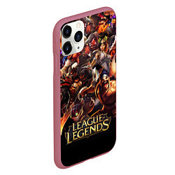 Чехол iPhone 11 Pro матовый LEAGUE OF LEGENDS НЕОН БРЫЗГИ КРАСОК, цвет: 3D-малиновый — фото 2