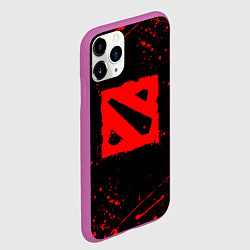 Чехол iPhone 11 Pro матовый DOTA 2 БРЫЗГИ КРАСОК ДОТА 2 ЛОГО, цвет: 3D-фиолетовый — фото 2