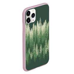 Чехол iPhone 11 Pro матовый Елки-палки, хвойный лес, цвет: 3D-розовый — фото 2