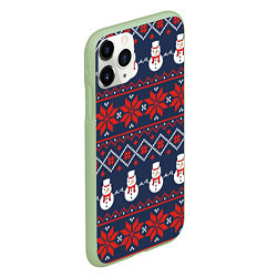 Чехол iPhone 11 Pro матовый Christmas Background, цвет: 3D-салатовый — фото 2