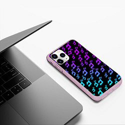 Чехол iPhone 11 Pro матовый JOJOS BIZARRE ADVENTURE NEON PATTERN НЕОН УЗОР, цвет: 3D-розовый — фото 2