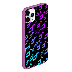 Чехол iPhone 11 Pro матовый JOJOS BIZARRE ADVENTURE NEON PATTERN НЕОН УЗОР, цвет: 3D-фиолетовый — фото 2