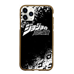 Чехол iPhone 11 Pro матовый JOJOS BIZARRE ADVENTURE БРЫЗГИ КРАСОК СИМВОЛЫ, цвет: 3D-коричневый