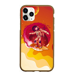 Чехол iPhone 11 Pro матовый Космический скейтборд, цвет: 3D-коричневый