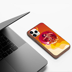 Чехол iPhone 11 Pro матовый Космический скейтборд, цвет: 3D-коричневый — фото 2