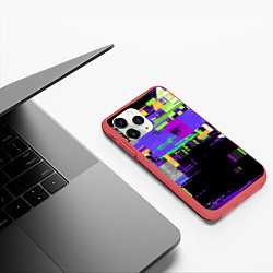 Чехол iPhone 11 Pro матовый Глитч эффект, цвет: 3D-красный — фото 2