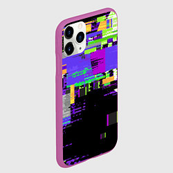 Чехол iPhone 11 Pro матовый Глитч эффект, цвет: 3D-фиолетовый — фото 2