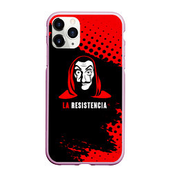 Чехол iPhone 11 Pro матовый La Casa de Papel La Resistencia, цвет: 3D-розовый