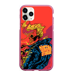 Чехол iPhone 11 Pro матовый Queen of the stone age Devil, цвет: 3D-малиновый