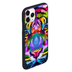 Чехол iPhone 11 Pro матовый Морда тигра крупным планом, цвет: 3D-черный — фото 2