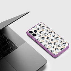 Чехол iPhone 11 Pro матовый Собака Сибирский Хаски, цвет: 3D-фиолетовый — фото 2
