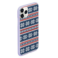Чехол iPhone 11 Pro матовый Knitted Christmas Pattern, цвет: 3D-светло-сиреневый — фото 2