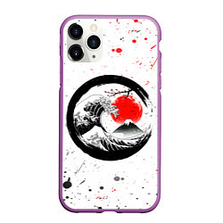 Чехол iPhone 11 Pro матовый САКУРА, КРАСНОЕ СОЛНЦЕ ЯПОНИИ, ФУДЗИЯМА, цвет: 3D-фиолетовый