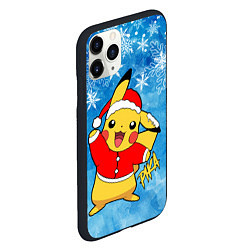 Чехол iPhone 11 Pro матовый НОВОГОДНИЙ ПИКАЧУ 2022 HAPPY NEW YEAR, цвет: 3D-черный — фото 2