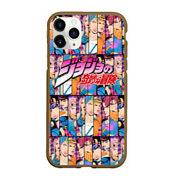 Чехол iPhone 11 Pro матовый JOJOS BIZARRE ADVENTURE HEROES ЦВЕТНОЙ, цвет: 3D-коричневый