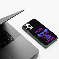 Чехол iPhone 11 Pro матовый Poppy Playtime: Huggy, цвет: 3D-темно-зеленый — фото 2