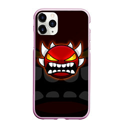 Чехол iPhone 11 Pro матовый Geometry Dash: Red Demon, цвет: 3D-розовый